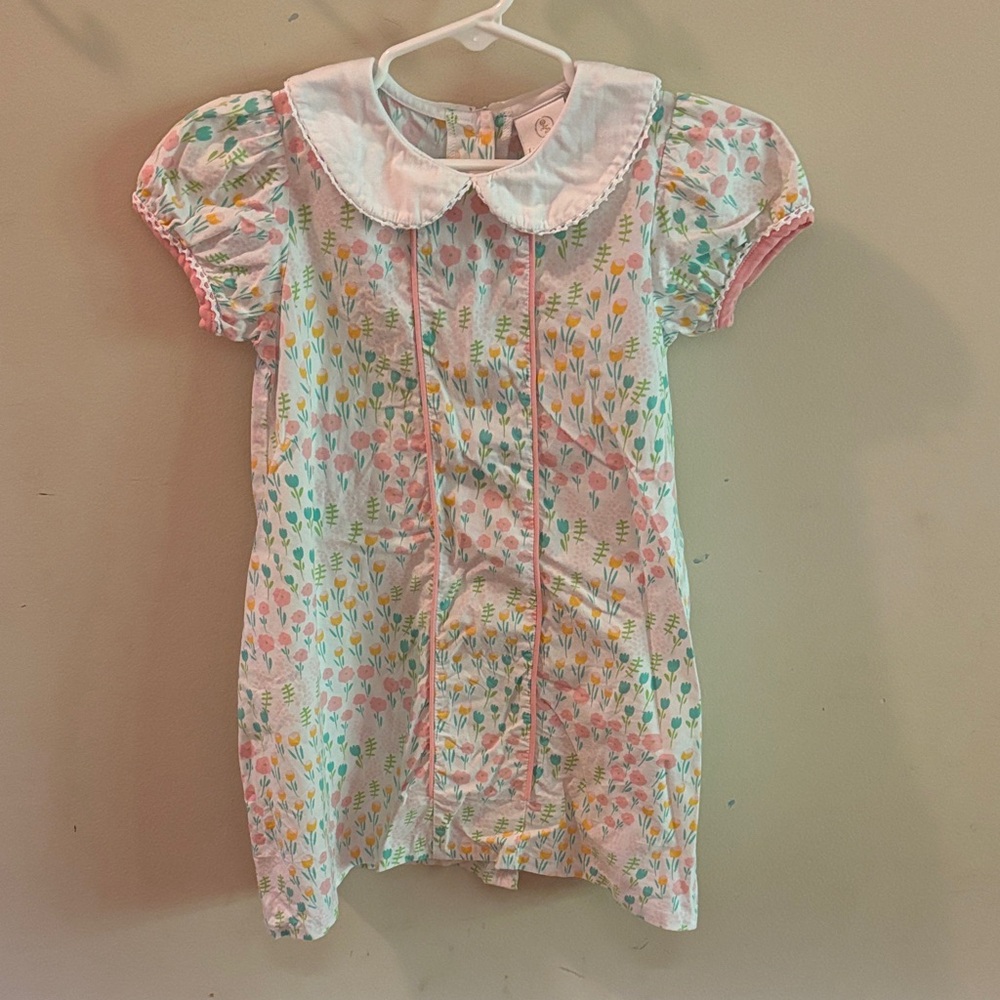 Floral Kids Dress with White Collar